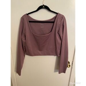 Parallel Apparel Crop Purple Top